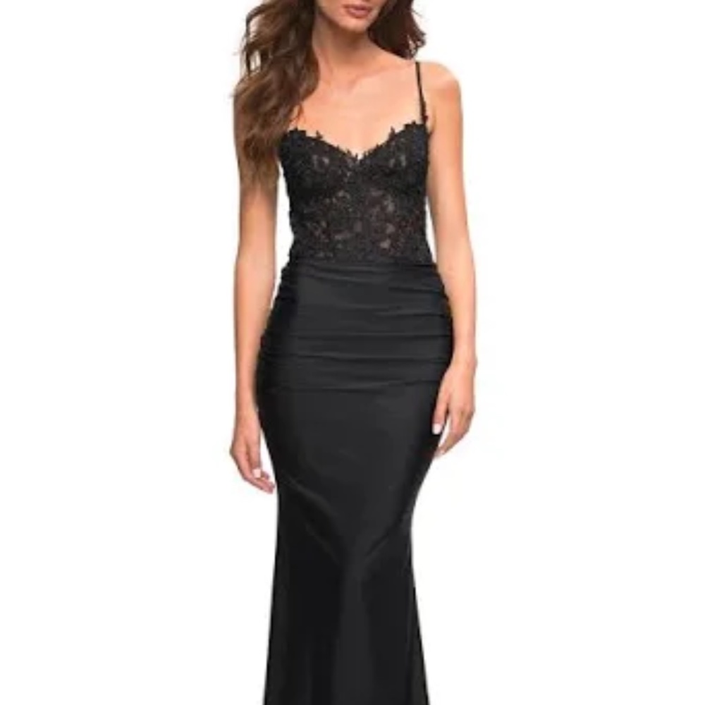 La Femme Shiny Lace Gown 30521 Sz 6